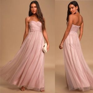 Lulu's Strapless Pink Gown